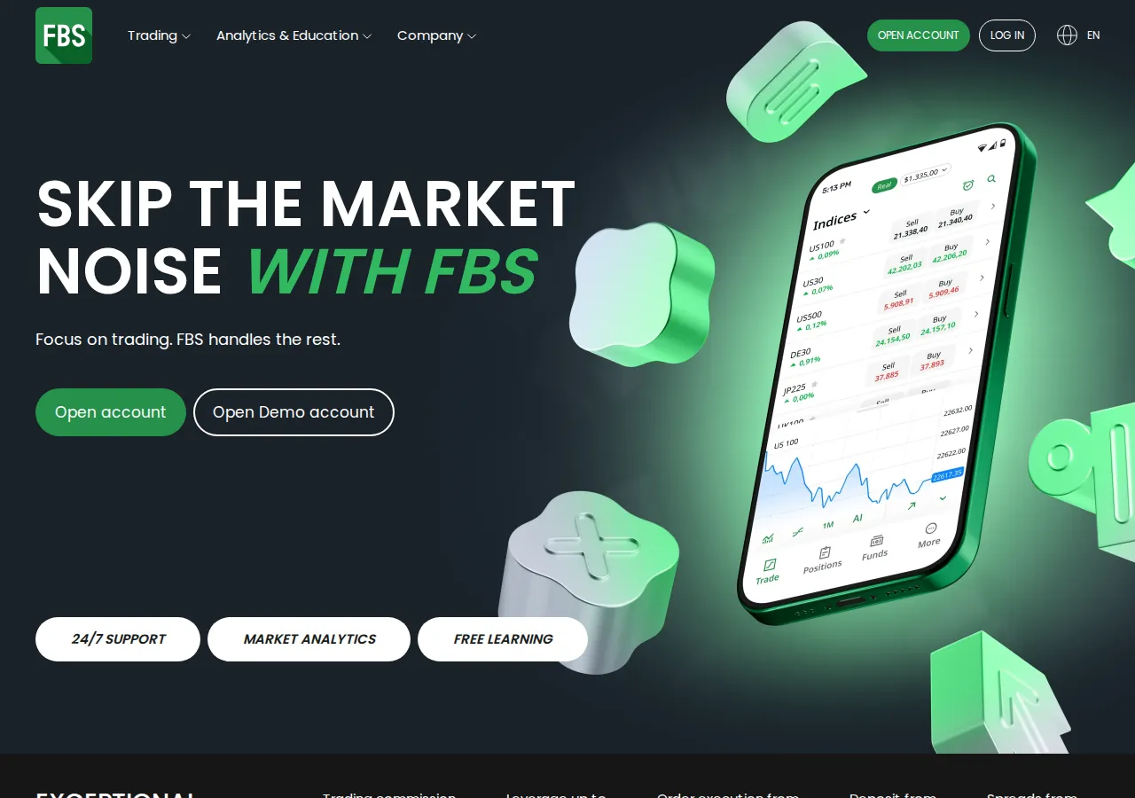 FBS 平台界面预览 - 首页界面示意